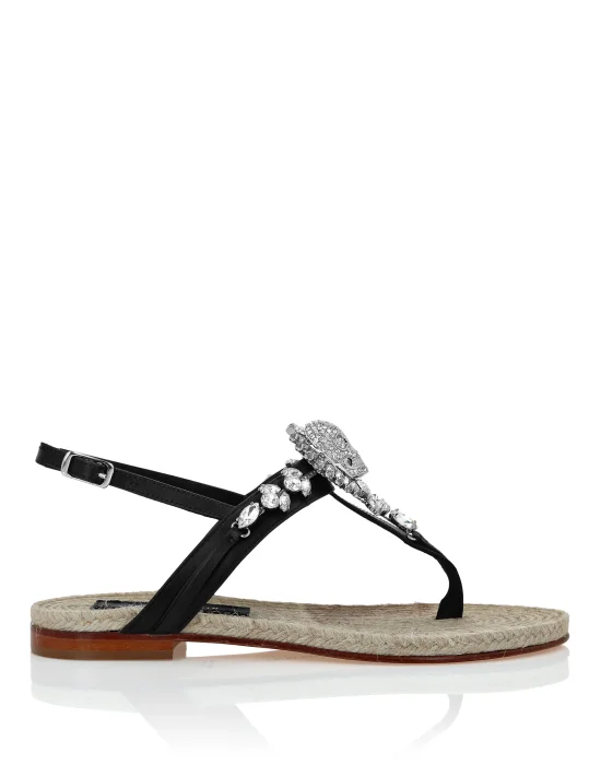 Flat Sandals Strass Skull