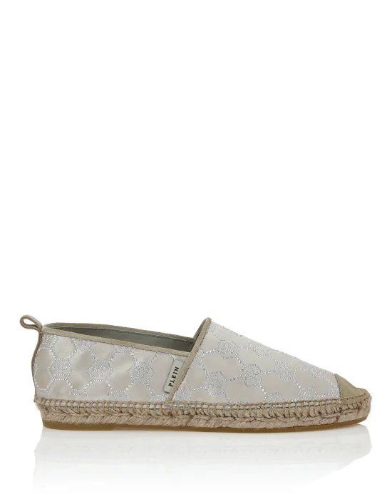 Satin Espadrillas Monogram Strass