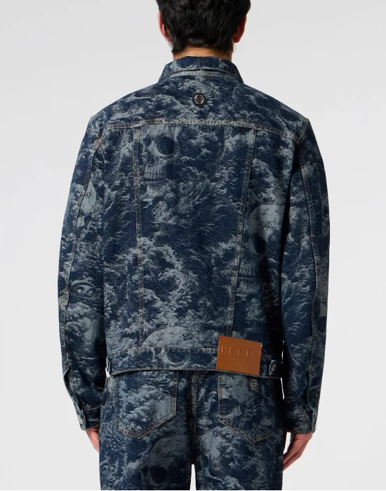Trucker Jacket  All-Over Skull Skull