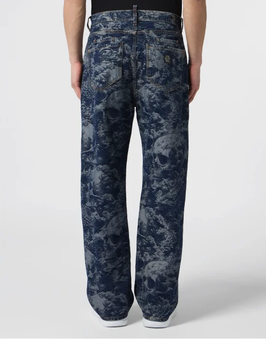 Beach Boy Fit Jeans All-Over Skulls Skull