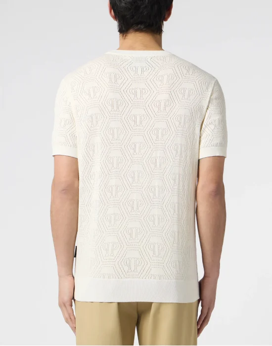 Round Neck T-Shirt Openwork Monogram