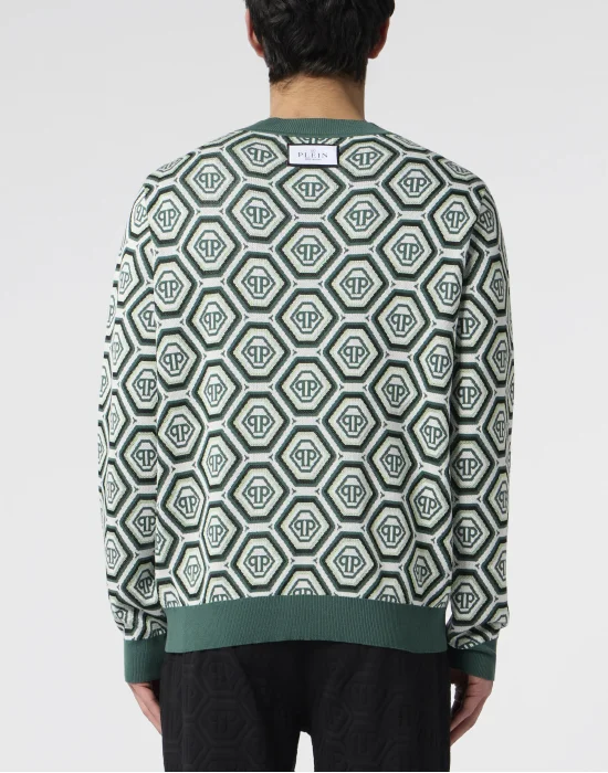 Round Neck Pullover Monogram 70's