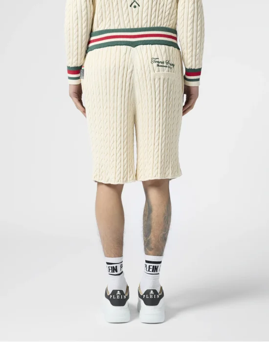 Knitted Drawstring Shorts Plein Tennis