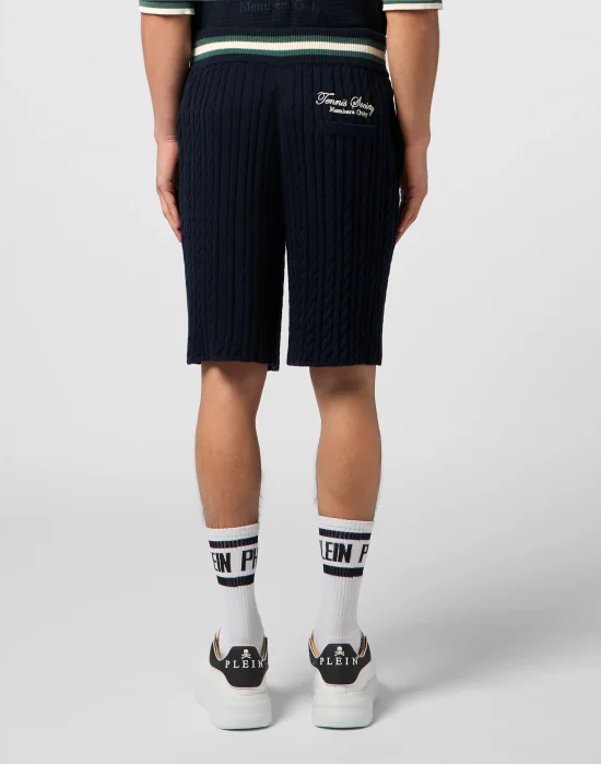Knitted Drawstring Shorts Plein Tennis