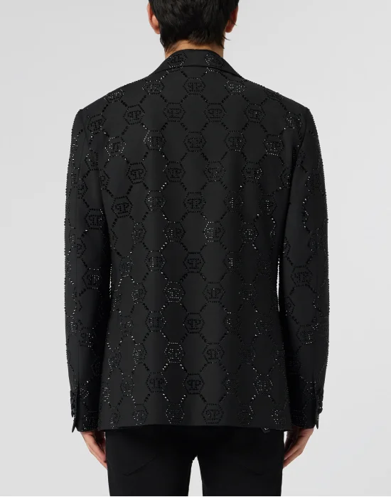 Wool Blazer With Stin Details Monogram
