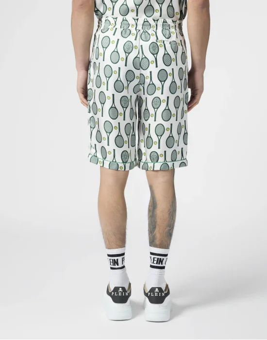 Silk Drawstring Shorts Tennis