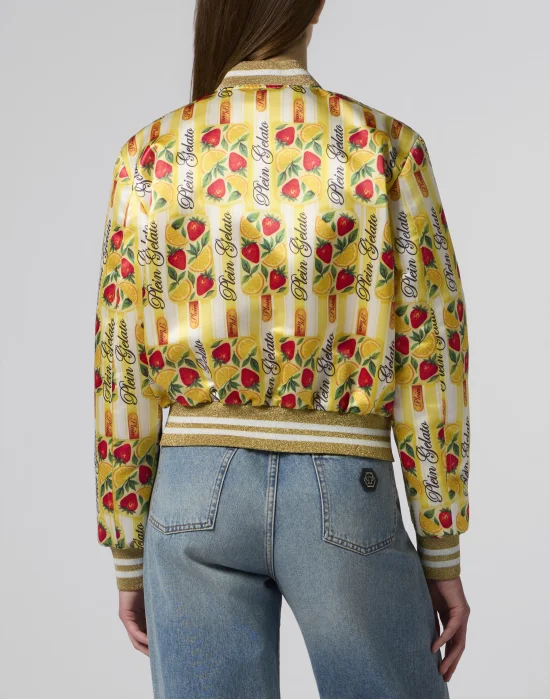 Satin Bomber Jacket Ice Cream