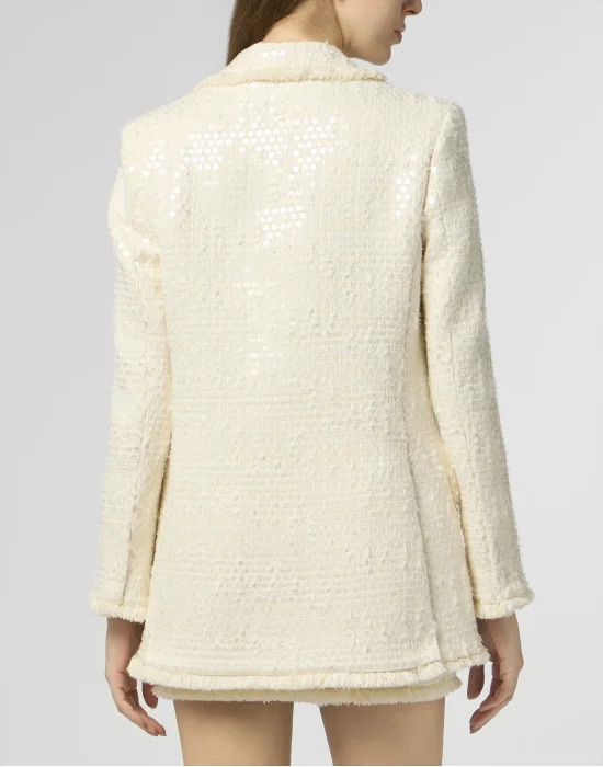 Tweed Boyfriend's Fit Blazer Paillettes