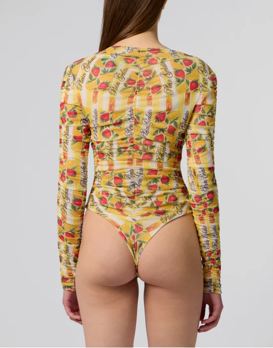 Wrinkled Tulle Bodysuit Gelato