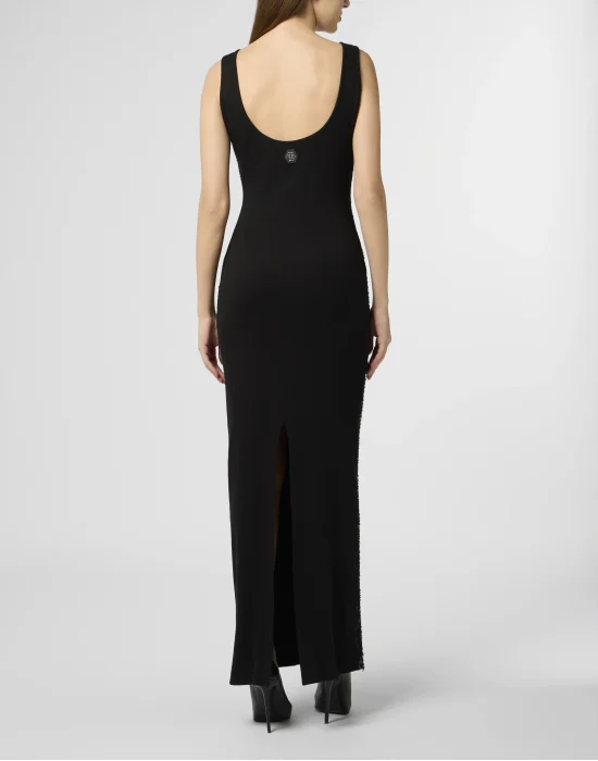 Long Tank Dress Rhomb Flowers Strass