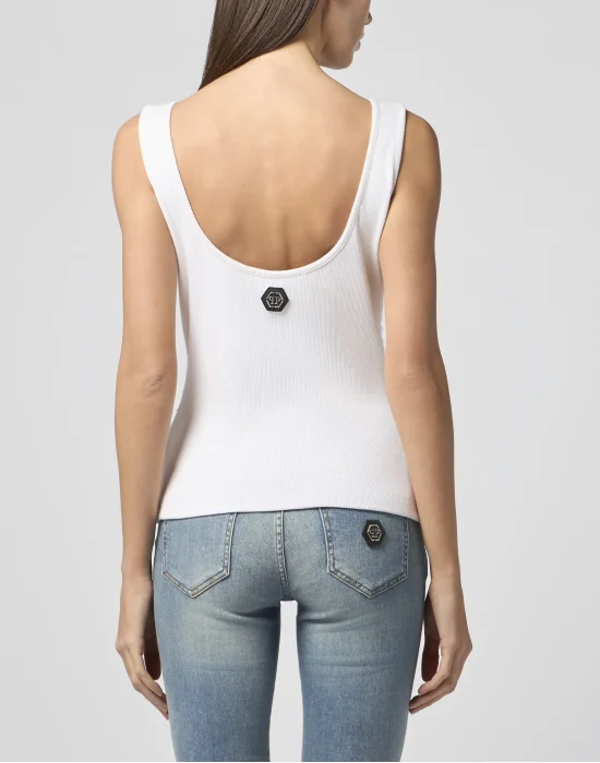 Tank Top Rhomb Flower Strass