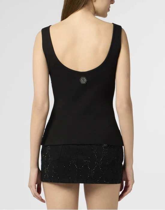 Tank Top Rhomb Flower Strass