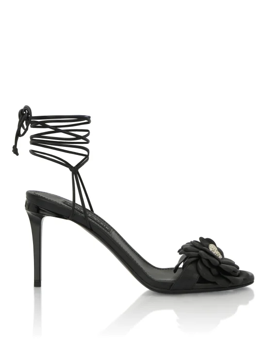 Lace-Up High Heels Sandals Flower 9