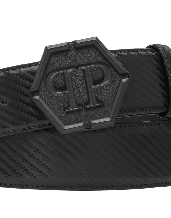 Leather Belt Hexagon