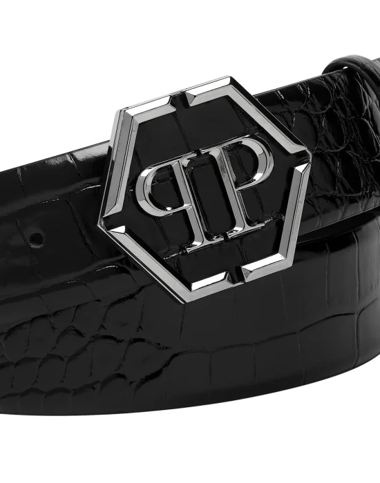Leather Belt Hexagon