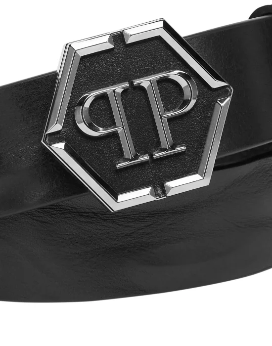 Leather Belt Hexagon