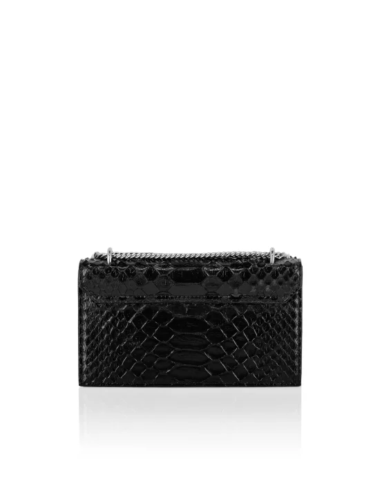 Python Leather Flap Bag Studs
