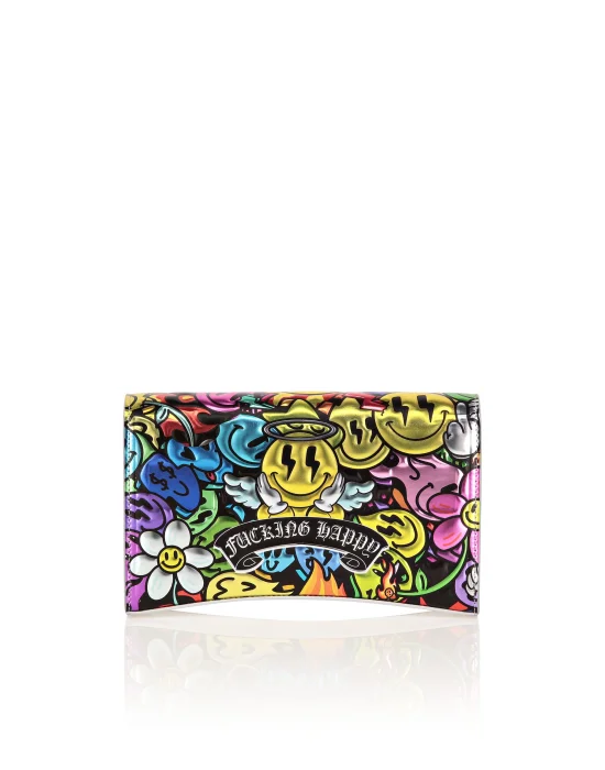 Mirror Leather Clutch Smile