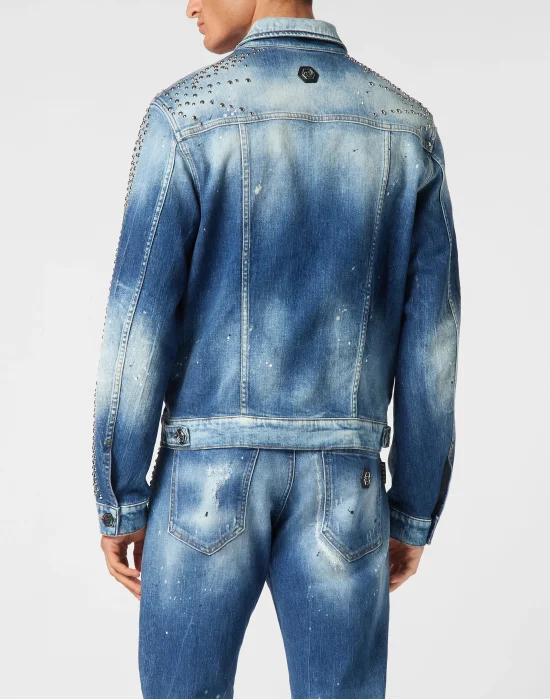 Denim Trucker Jacket LS Studs