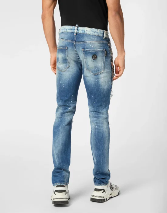 Denim Rock Star Fit Trousers Studs
