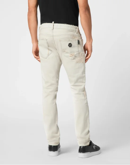 Denim Super Straight Cut Trousers