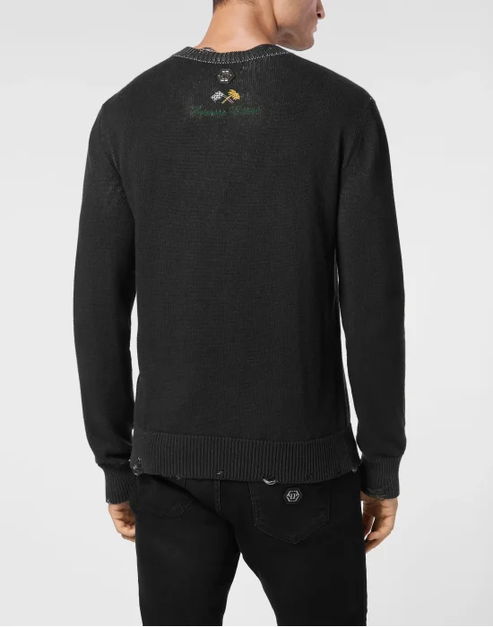 Knitted Pullover Round Neck LS Cars Racing