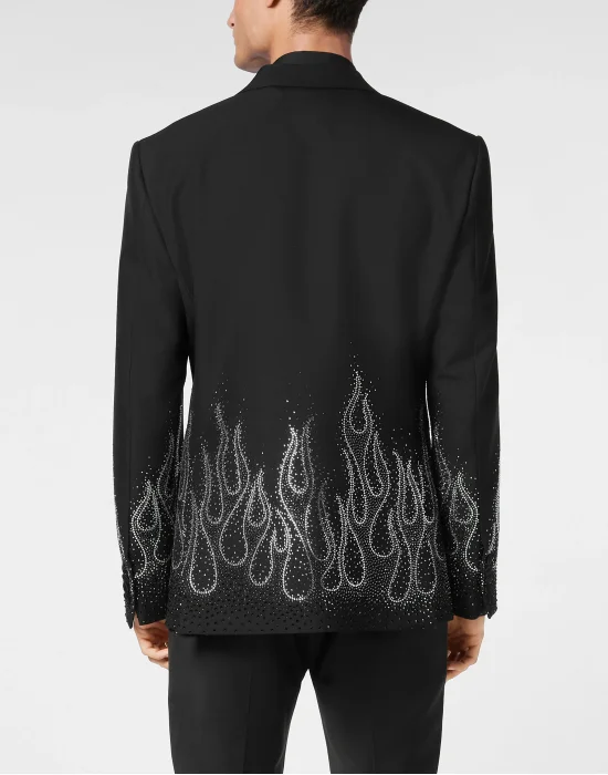 Gabardine Blazer LS Strass Flame