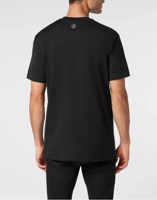 Jersey T-shirt Round Neck SS Strass Skull