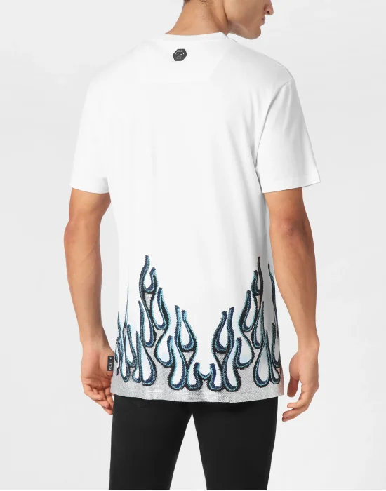 Jersey T-shirt Round Neck SS Strass Flame Racing