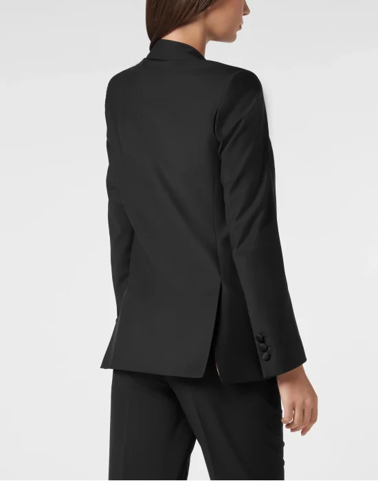 Wool Boxy Blazer Skull strass