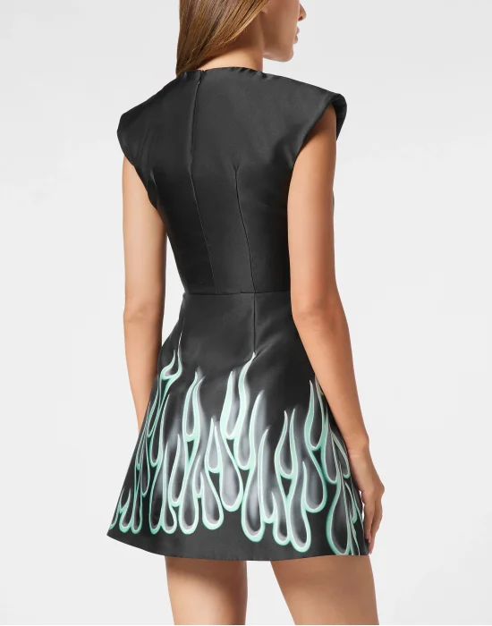 Twill Mini Dress Flame