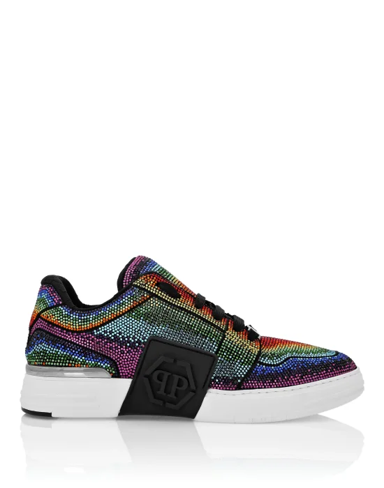 Suede Lo-Top Sneakers Strass Hexagon