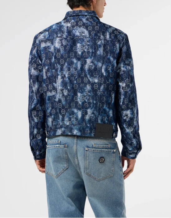 Denim Trucker Jacket Jacquard Monogram