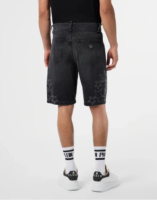 Denim Shorts Stars Strass