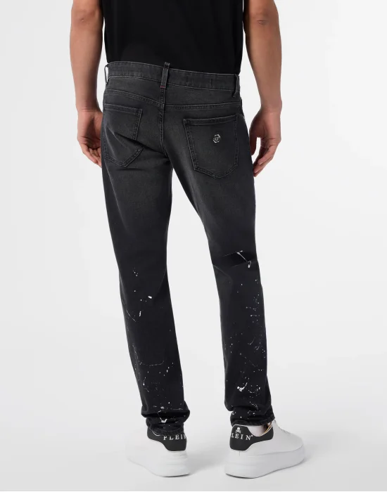 Super Straight Cut Jeans Paint