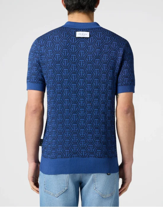 Buttoned-Up Polo Shirt Jacquard Monogram