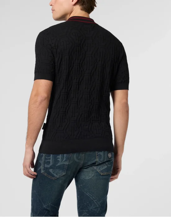 Knitted Polo T-Shirt Jacquard Monogram