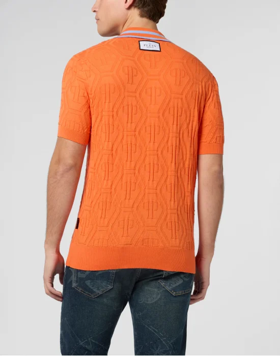 Knitted Polo T-Shirt Jacquard Monogram