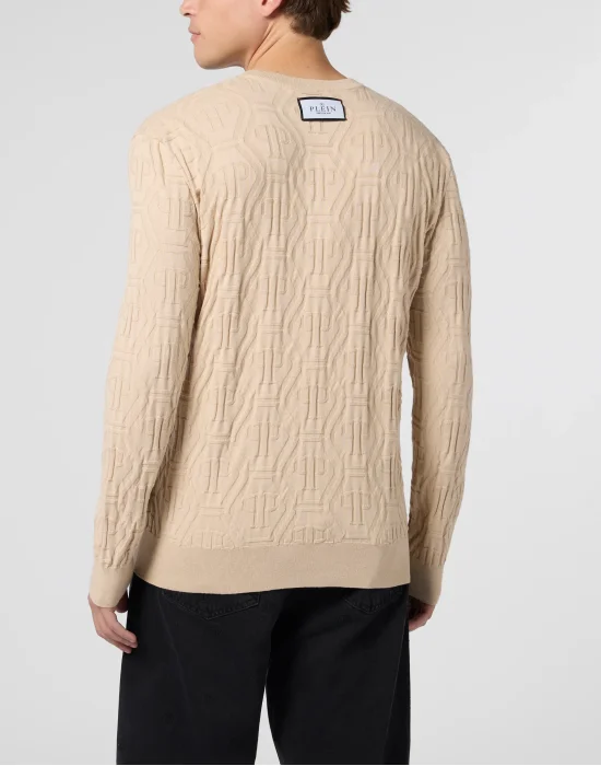 Jacquard Round Neck Pullover Monogram