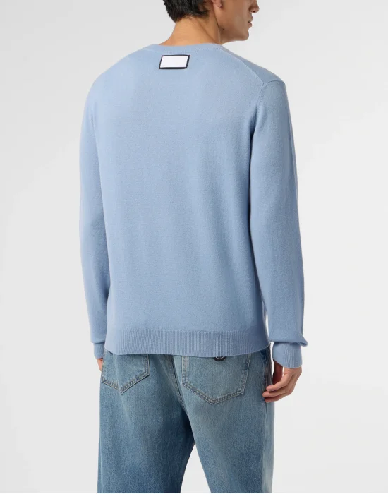 Cashmere Roundneck Pullover Jacquard Hexagon