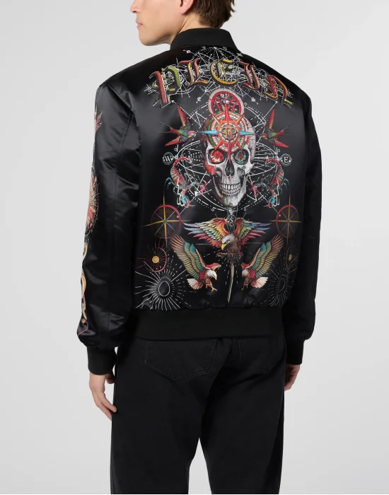 Printed Nylon Bomber Tattoo