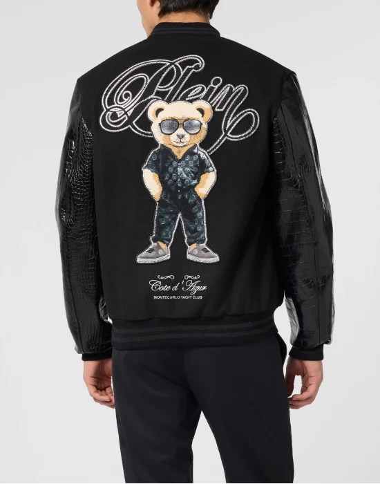 Varsity Bomber Jacket Teddy Racer