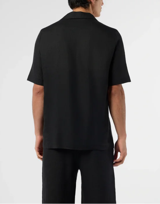 Linen Bowling Shirt Tattoo Embroidery