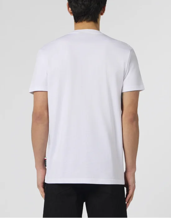 Round Neck T-Shirt Chest Embroidery Skull
