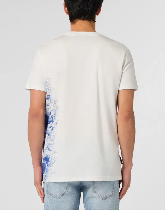 Round Neck T-Shirt Ceramic Skull