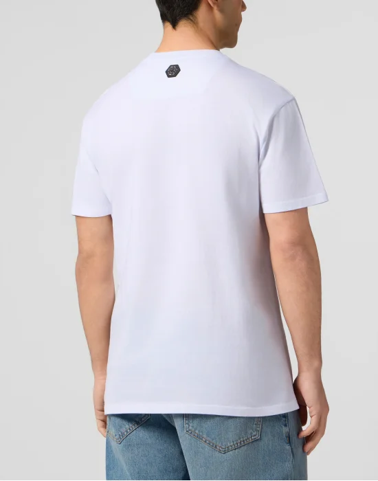 Round Neck T-Shirt Wind Rose Skull Stones