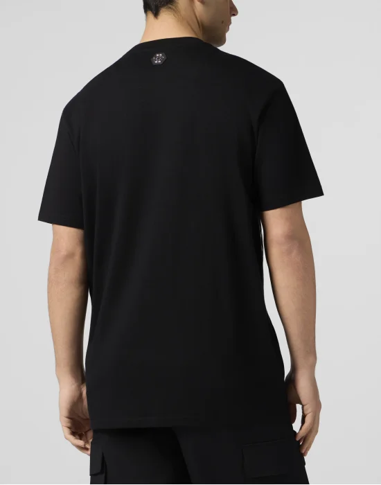 Round Neck T-Shirt Wind Rose Skull Stones