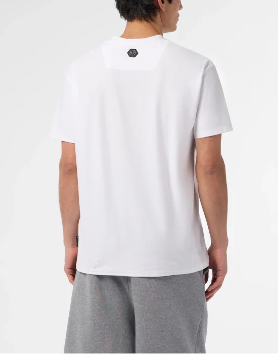 Round Neck T-Shirt Jacquard Hexagon Line