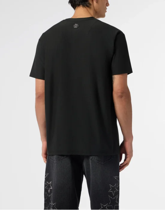 Round Neck T-Shirt Jacquard Hexagon Line