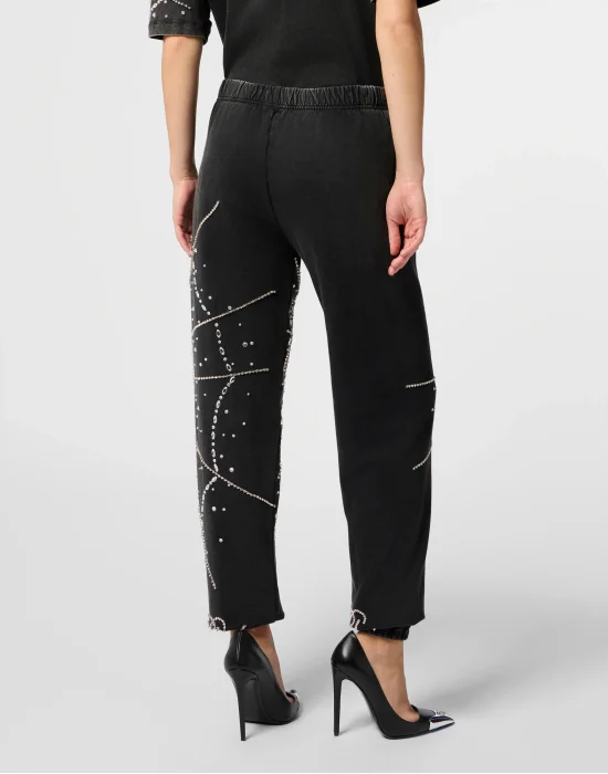 Washed Joggers Spiderweb Strass